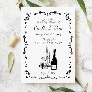Invitation Dîner avec la main de Whimsical