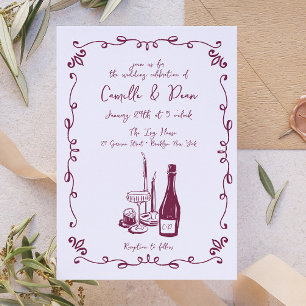 Invitation Dîner avec la main de Whimsical