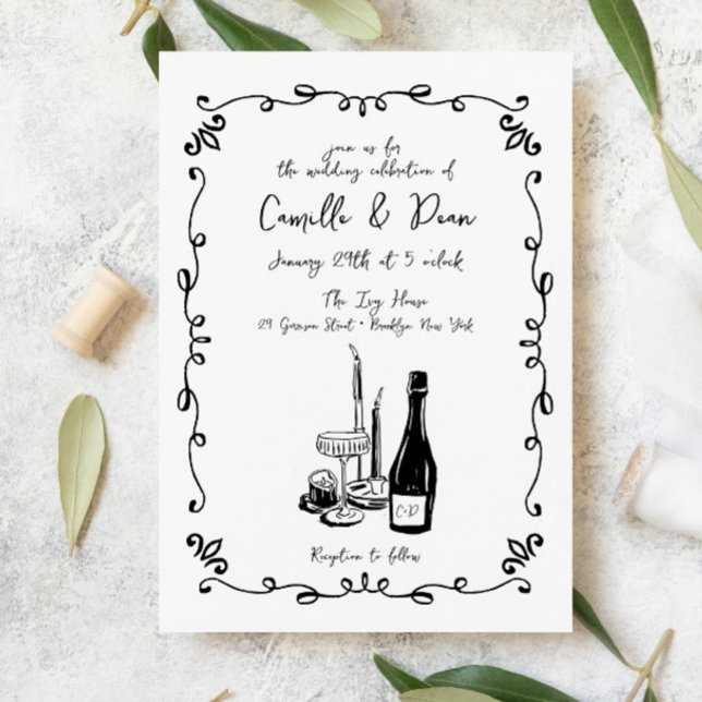 Invitation Dîner avec la main de Whimsical (Créateur téléchargé)