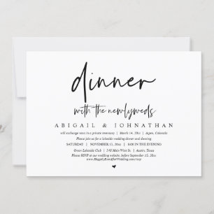 Invitation Dîner avec les nouveaux mariés, Mariage Elopement