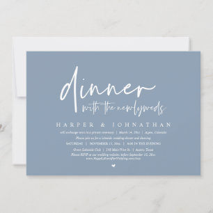 Invitation Dîner avec les nouveaux mariés, Mariage Elopement 