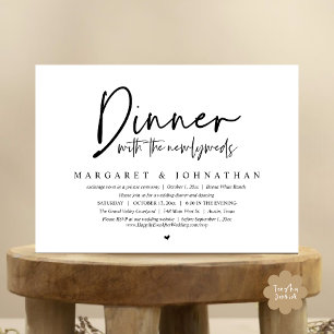 Invitation Dîner avec les nouveaux mariés, Mariage Elopement 