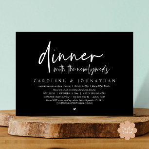 Invitation Dîner avec les nouveaux mariés, Mariage Elopement