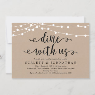 Invitation Dîner avec nous, Rustic Kraft Rehearsal Dinner