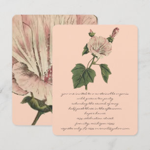 Invitation Dîner Botanique Rose Vintage Peach