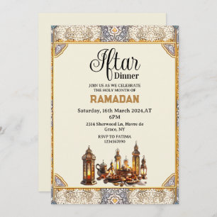 Invitation Dîner chic Iftar party Ramadan kareem 2025