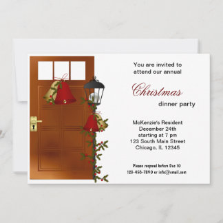 Invitation Dîner Christmas Bells