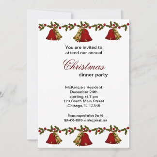 Invitation Dîner Christmas Bells