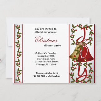 Invitation Dîner Christmas Bells