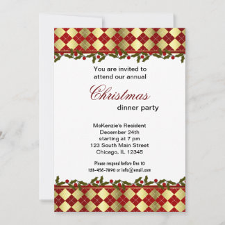 Invitation Dîner Christmas Bells