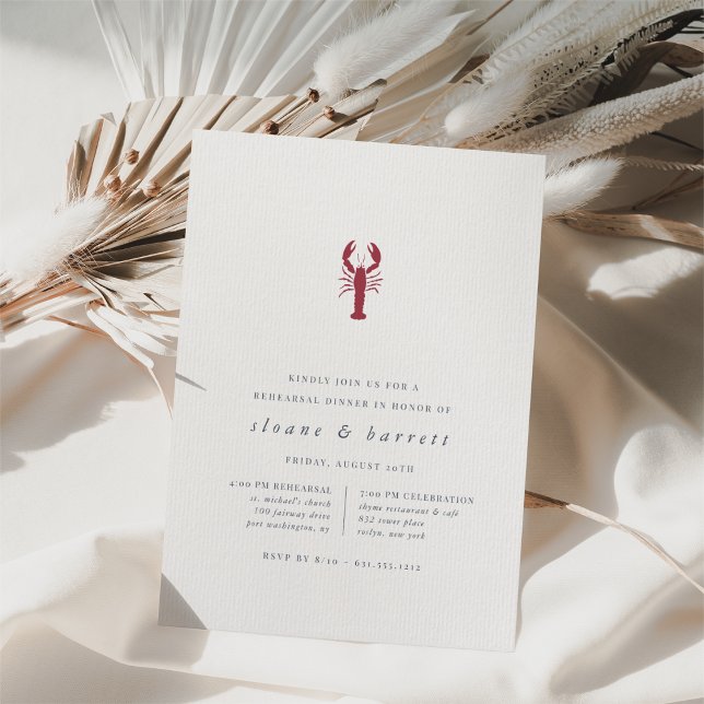 Invitation Dîner classique de répétition de homard nautique (Créateur téléchargé)