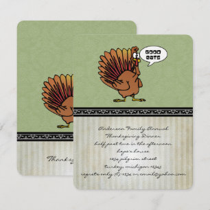 Invitation Dîner d'action de grâces amusant