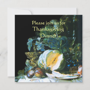 Invitation Dîner d'action de grâces, citrouilles, FRUITS ET G