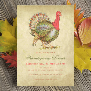 Invitation Dîner d'action Vintage Turquie Antique Papier