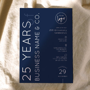 Invitation Dîner d'anniversaire de l'entreprise Navy Business