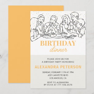 Invitation dîner d'anniversaire en or 39e annivers