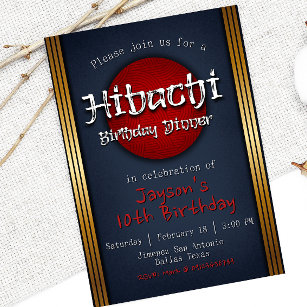 Invitation Dîner d'anniversaire Hibachi
