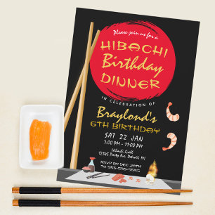 Invitation Dîner d'anniversaire Hibachi Fête Hibachi