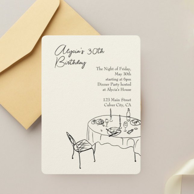 Invitation Dîner d'anniversaire pour 30ème anniversaire (Créateur téléchargé)