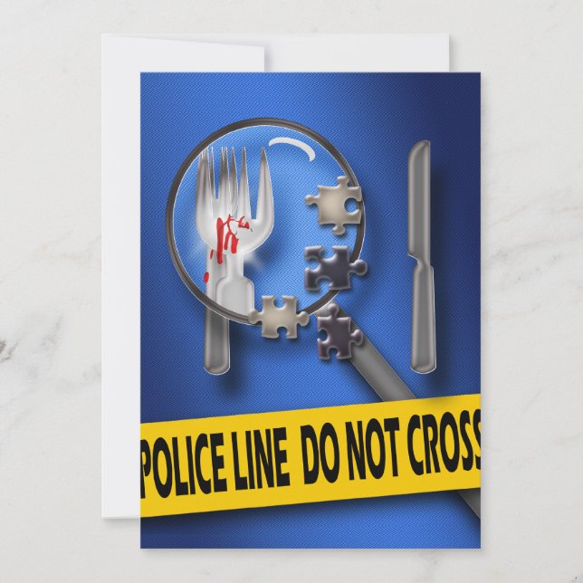 Invitation Dîner d'anniversaire pour le mystère du meurtre (Devant)