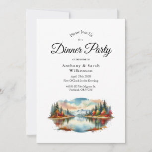 Invitation Dîner dans une Maison Rustique au Bord d'un Lac en