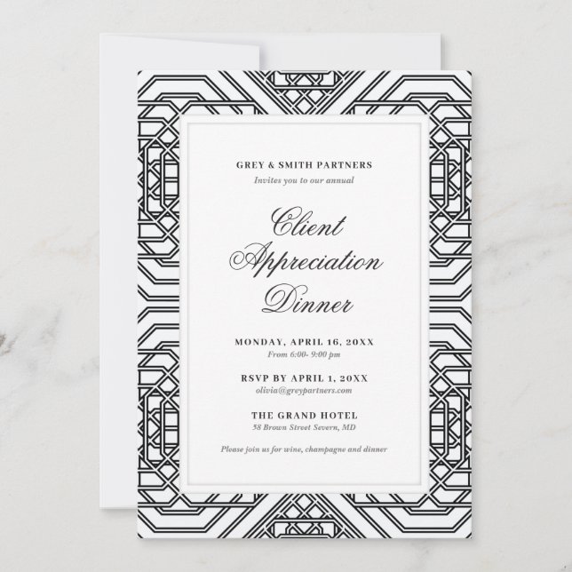 Invitation Dîner d'appréciation de la clientèle (Devant)