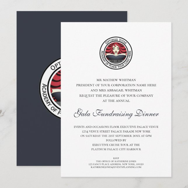 Invitation Dîner de collecte de fonds de gala (Devant / Derrière)