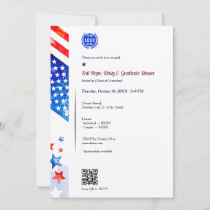 Invitation Dîner de collecte de fonds Logo Drapeau Unité Espo