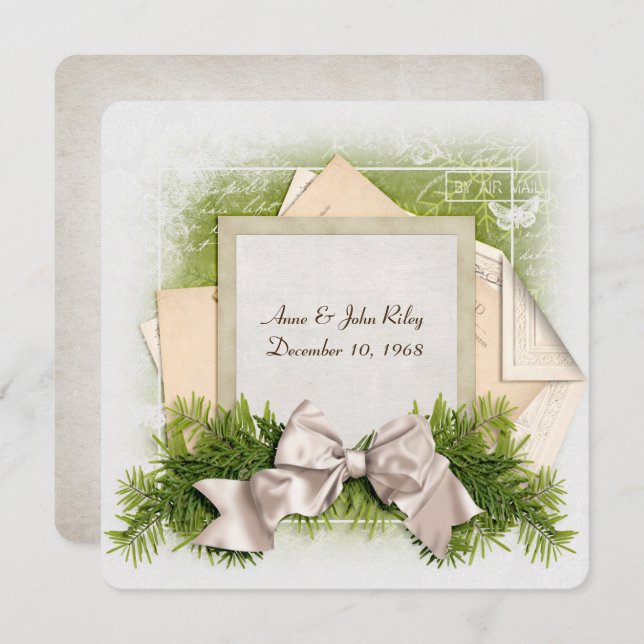 Invitation dîner de fête d'anniversaire de mariage de Noël (Devant / Derrière)