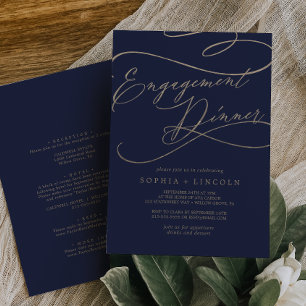 Invitation Dîner de Fiançailles avant et arrière de la Marine