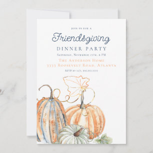 Invitation Dîner de Friendsgiving d'automne de Thanksgiving