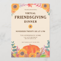 Dîner de Friendsgiving de citrouilles virtuelles d