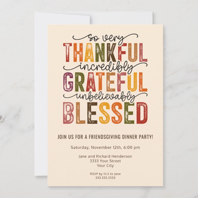 Invitation Dîner de Friendsgiving de la récolte d'automne (Devant)
