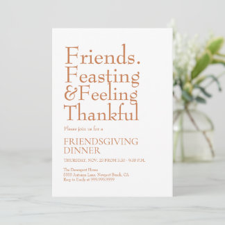 Invitation Dîner de Friendsgiving en typographie grasse