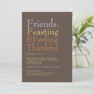 Invitation Dîner de Friendsgiving en typographie grasse