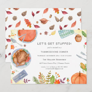 Invitation Dîner de Friendsgiving pour la fête de Thanksgivin