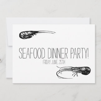 Invitation Dîner De Fruits De Mer, Cocktails Délicatesse