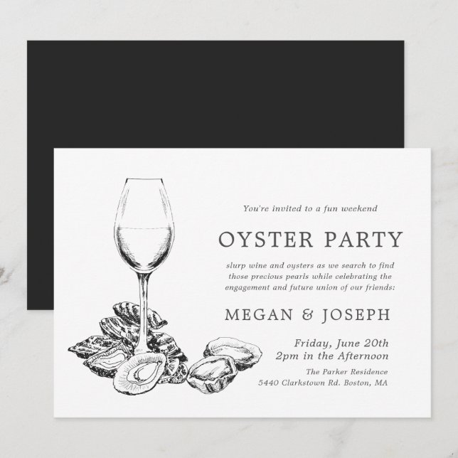 Invitation Dîner de Gala Oyster Pearl (Devant / Derrière)