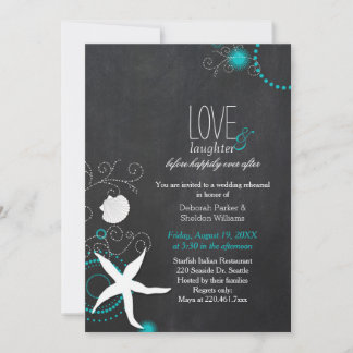 Invitation Dîner de la répétition de mariage à Chalkboard Bea