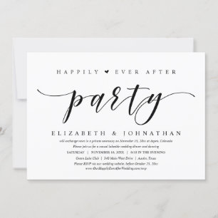 Invitation Dîner de mariage en fuite, fête de pour toujours h