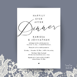 Invitation Dîner de mariage et fiançailles Happily Ever After