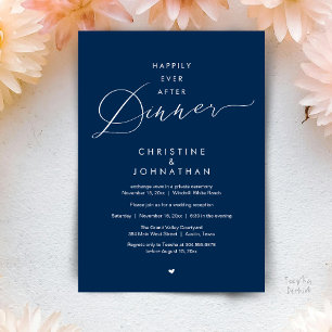Invitation Dîner de Mariage Moderne Heureux Pour Toujours Réc