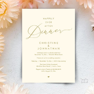 Invitation Dîner de Mariage Moderne Heureux Pour Toujours Réc