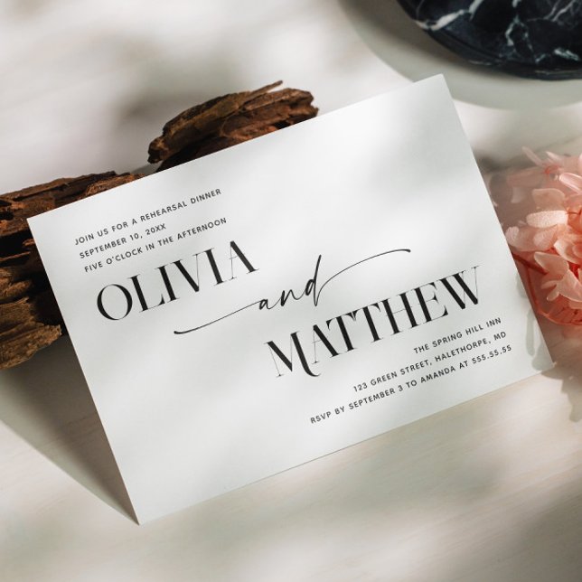 Invitation Dîner de mariage photo minimaliste moderne (Créateur téléchargé)