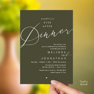 Invitation Dîner de mariage romantique et heureux pour toujou