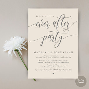 Invitation Dîner de Mariage Soirée Happily Ever After, Crème