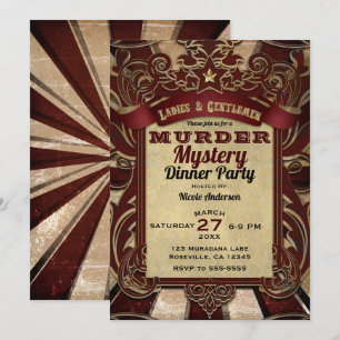 Invitation Dîner de mystère et de meurtre