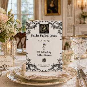 Invitation Dîner de mystère et de meurtre, soirée élégante go