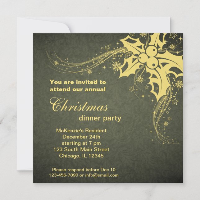 Invitation Dîner de Noël (Devant)