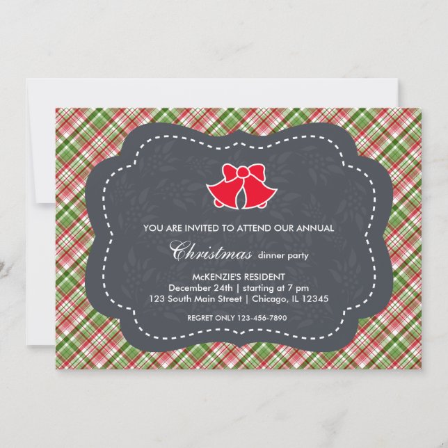 Invitation Dîner de Noël (Devant)